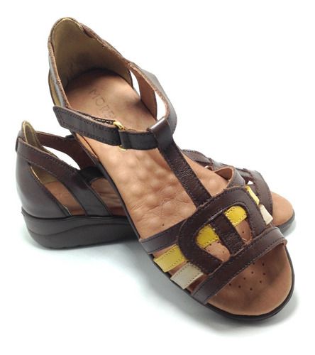 sandalias femininas de couro