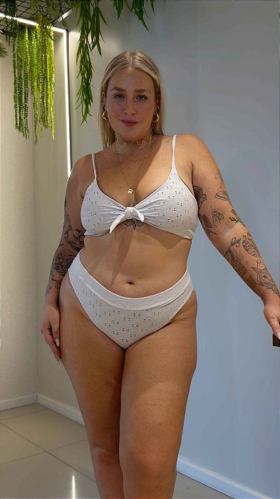 BIQUÍNI  HAVANA BRANCO LAISE  CALCINHA HOT PANT PLUS SIZE