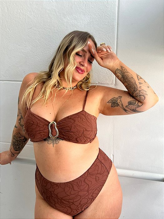 BIQUÍNI BICOLOR MARROM