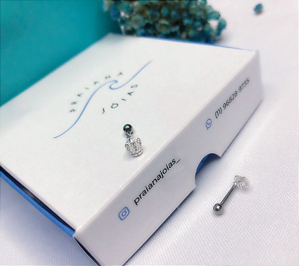 PIERCING ORELHA COROA CRAVEJADA