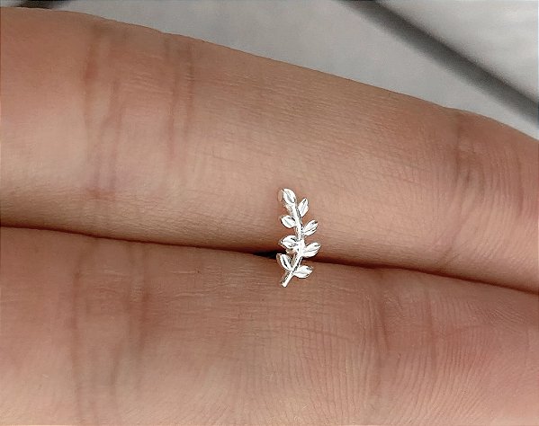 Piercing de Prata Ramo de Folhas