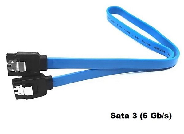 Cabo Sata 3 com trava 40 cm para PCs e Desktops