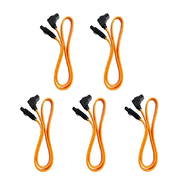 Kit com 5 Cabos Sata 3 (6 Gb/s) para HDs, SSDs, DVD-RW com Trava (40 CM)