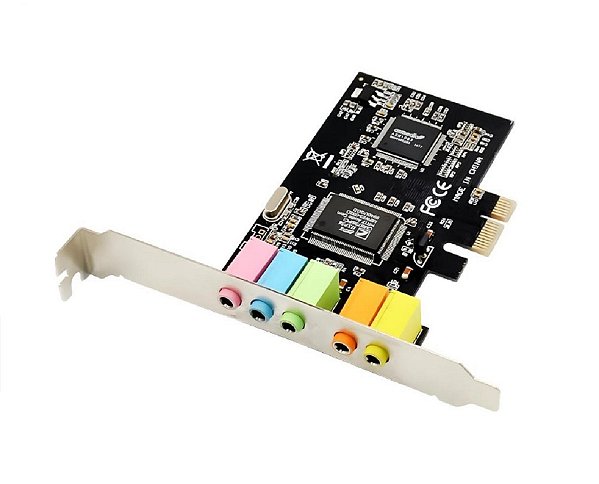 Placa de Som C-Media CMI8738 PCI-Express x1 para PCs e Desktops