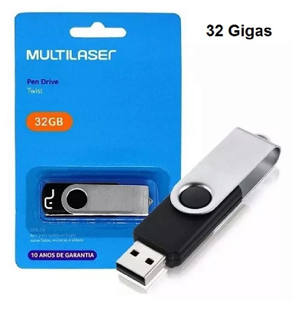 Pendrive Multilaser 32 Gigas para Pcs, Notebooks e Games