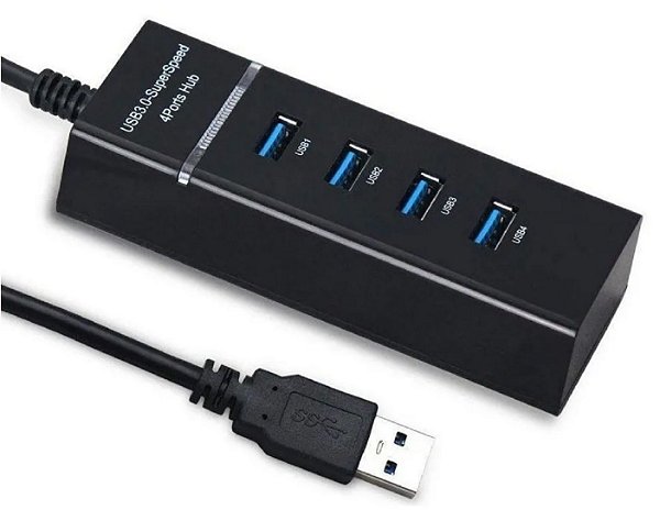 HUB USB 3.0 Super Speed com 4 Portas (Até 5 Gbps)