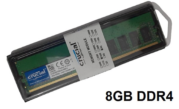 Memória Crucial 8 Gigas DDR4 2400 mhz para PCs e Desktops - RIKATECH