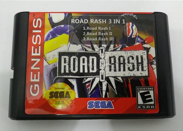 Road Rash 1, 2 E 3 para Mega Drive - Cartucho 3 In 1