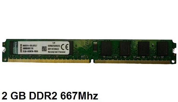 Memória Kingston 2 Gigas Ddr2 667 Mhz para Pcs e Desktops
