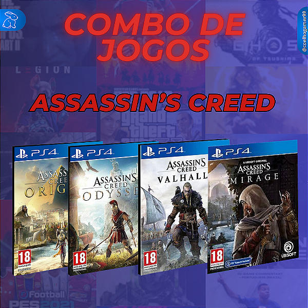 COMBO ASSASSIN'S CREED  Primaria  - PS4 ou PS5 PSN MÍDIA DIGITAL