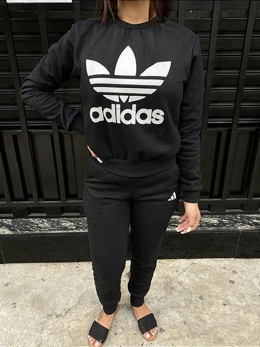 conjunto de moletom da adidas feminino