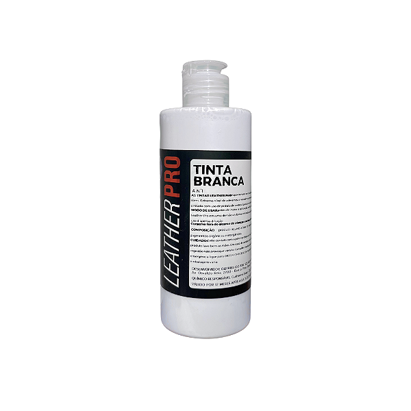 TINTA BRANCA PARA COURO 250ML - LEATHER PRO