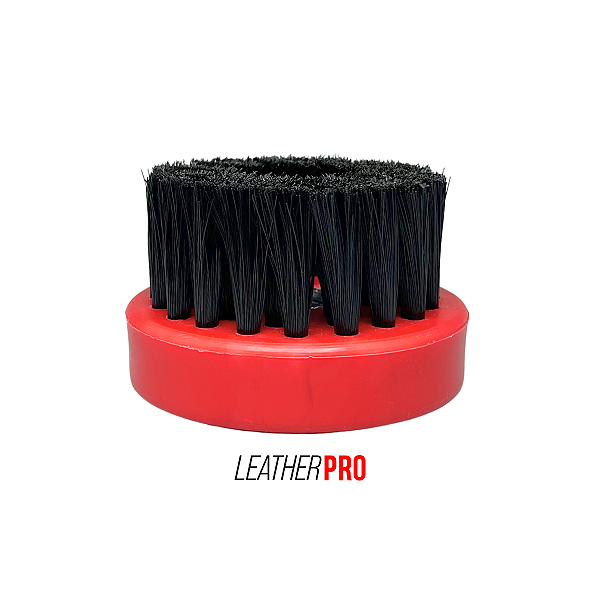 ESCOVA ROTATIVA PRETA CERDAS MACIAS - LEATHER PRO