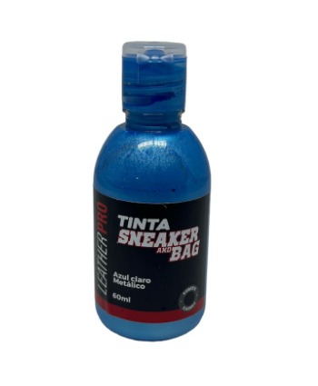 TINTA PARA COURO AZUL CLARO METALIZADO 60ML - LEATHER PRO SNEAKERS