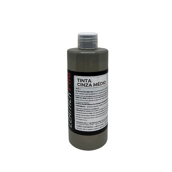 TINTA CINZA MÉDIO 250ML - LEATHER PRO