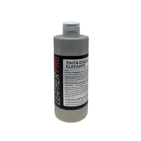 TINTA CINZA ELEFANTE 250ML - LEATHER PRO