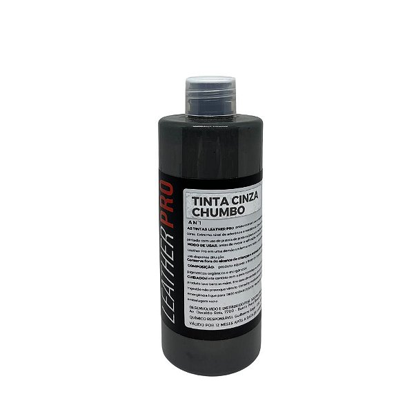 TINTA CINZA CHUMBO 250ML - LEATHER PRO