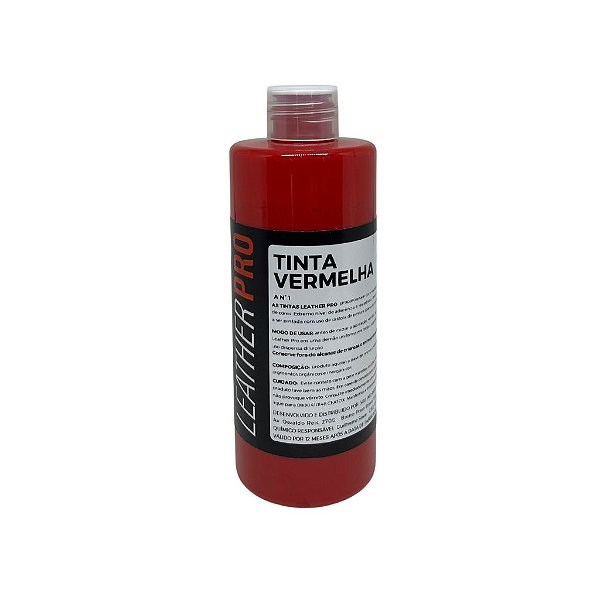 TINTA VERMELHA 250ML - LEATHER PRO
