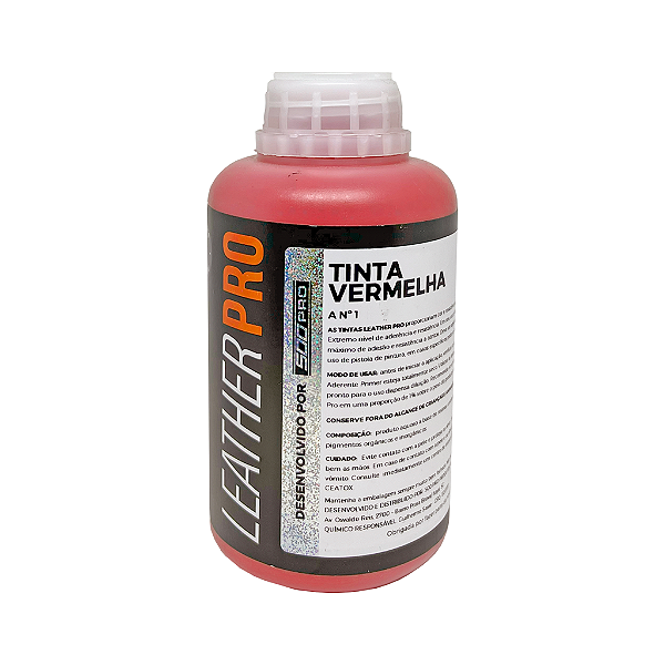 TINTA VERMELHA 500ML - LEATHER PRO