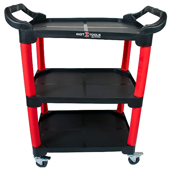 CARRINHO 3 BANDEJAS VERMELHO -  SIGMA TOOLS