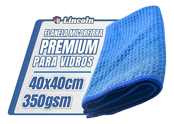 MICROFIBRA AZUL PARA VIDROS 40X40 350GSM - LINCOLN PRO GLASS