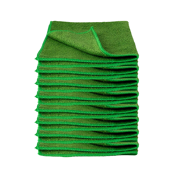KIT COM 10 MICROFIBRA VERDE 30X30 210GSM - AKORA