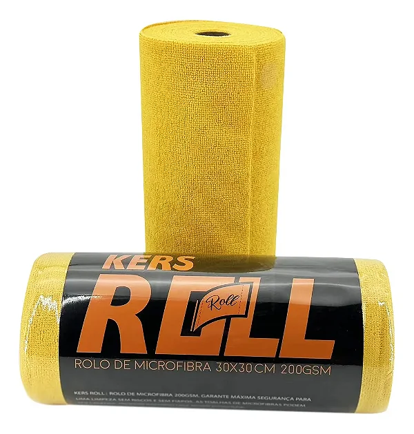 ROLO COM 50UN MICROFIBRA AMARELA 30X30CM 200GSM - KERS