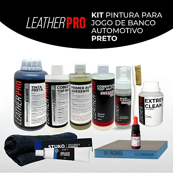 Kit Pintura Jogo Banco De Couro Automotivo Preto Leather Pro Adicionar aos favoritos
