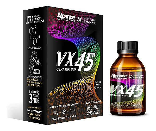 VX45 Vitrificador Cerâmico 100ml Proteção de 3 Anos - Alcance