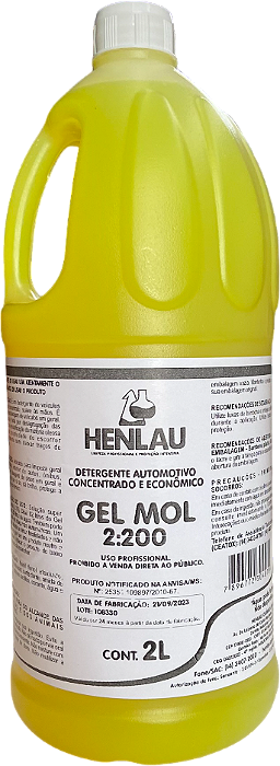 DETERGENTE AUTOMOTIVO GEL MOL 2:200 2L - HENLAU