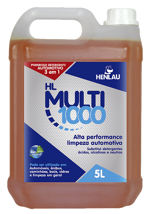 HL MULTI 1000 DETERGENTE MULTIUSO 3 EM 1 BIODEGRADAVEL 5L - HENLAU