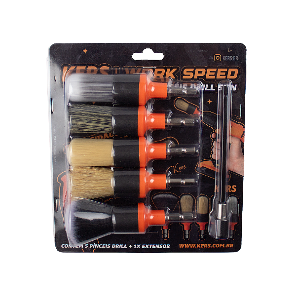 Kit 5 Pinceis Drill Work Speed para Parafusadeira - Kers