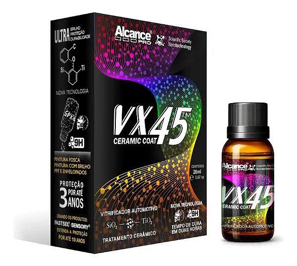 VX45 Vitrificador Cerâmico 20ml Proteção de 3 Anos - Alcance