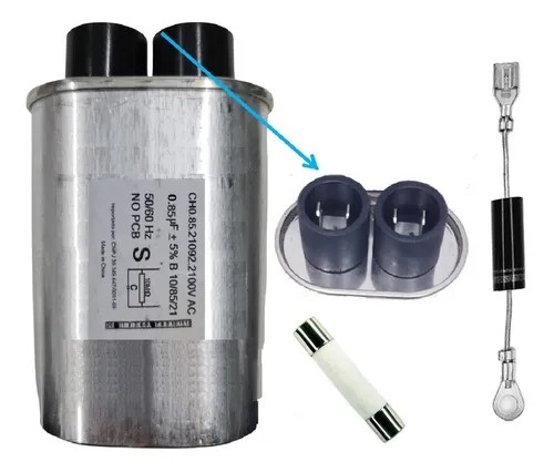 Kit Reparo Microondas Capacitor Bicai 0,85uf + Diodo + Fusivel