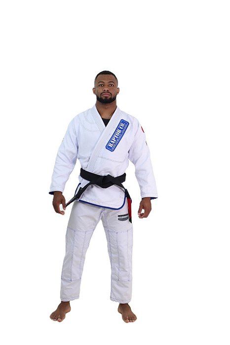 Kimono Jiu Jitsu Masculino 100% Algodão Trançado Branco | Raptor Born PRO