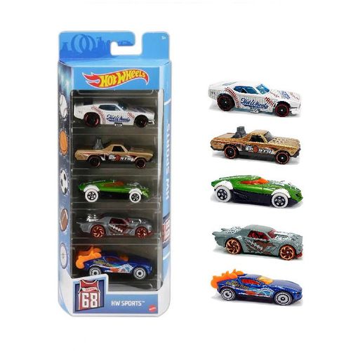 Pack com 5 Miniaturas Hot Wheels - HW Sports