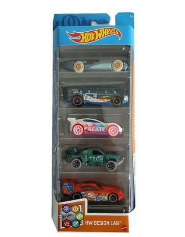 Pack com 5 Miniaturas Hot Wheels - HW Design Lab