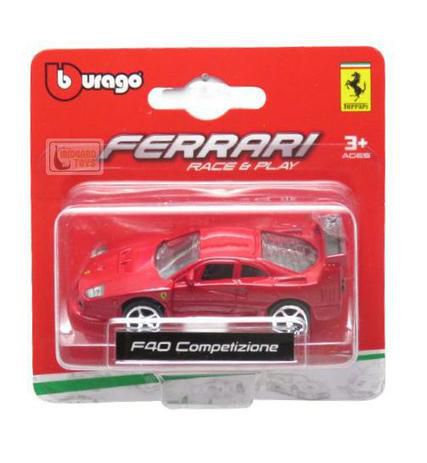 Miniatura Ferrari F40 Competizione - Escala 1:64 - Bburago Race e Play