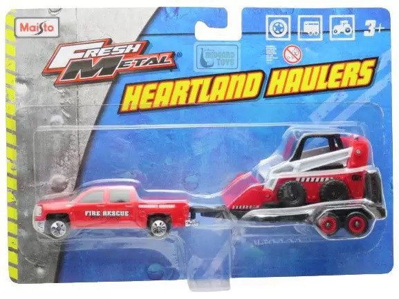 Miniatura Heartland Haulers Ford Fire Force + Trator- 1:64 - Maisto Fresh Metal