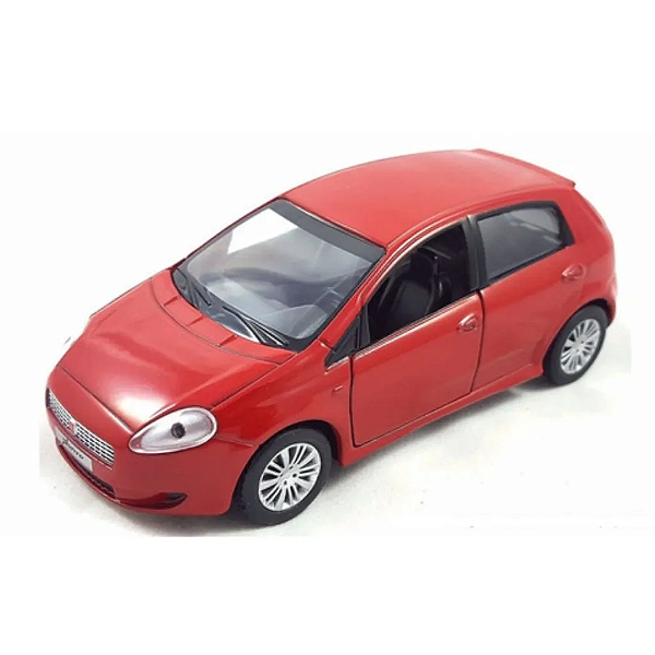 Miniatura Fiat Punto em Metal Vermelho - Escala 1/32 - 15cm