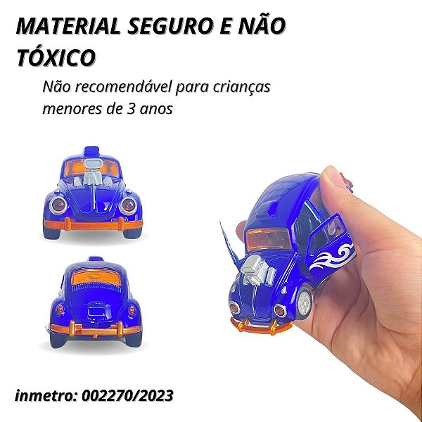 Miniatura Fusca 1/32 em Metal Roda de Borracha - Abre as Portas