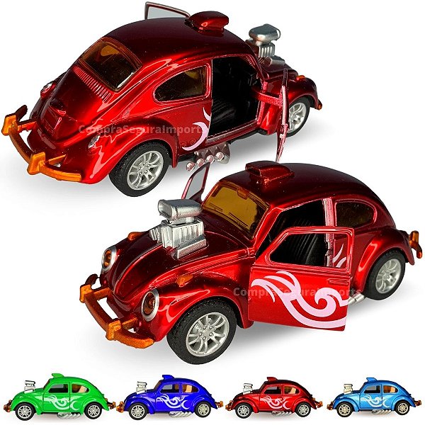 Miniatura Fusca Beetle Rt Vermelho Customizado Dragracer Escala 1/32 - Abre Porta
