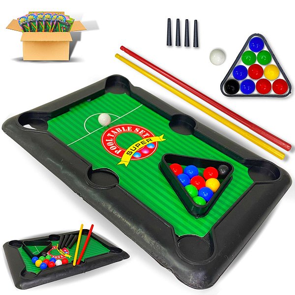 Kit 6 Brinquedos Mini Mesa de Sinuca Bilhar Jogo Infantil )