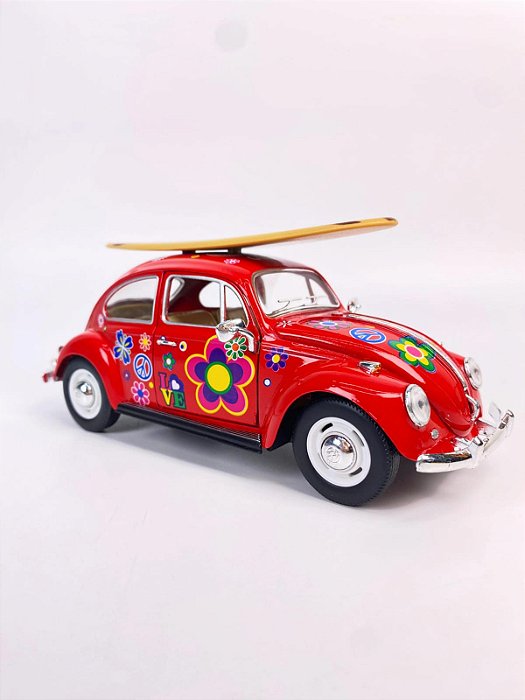 Miniatura Fusca 1967 Com Prancha De Surf Escala 1/24 Em Metal Maisto