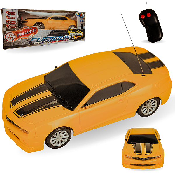Carrinho de Controle Remoto Sem Fio Camaro Escala 1/24
