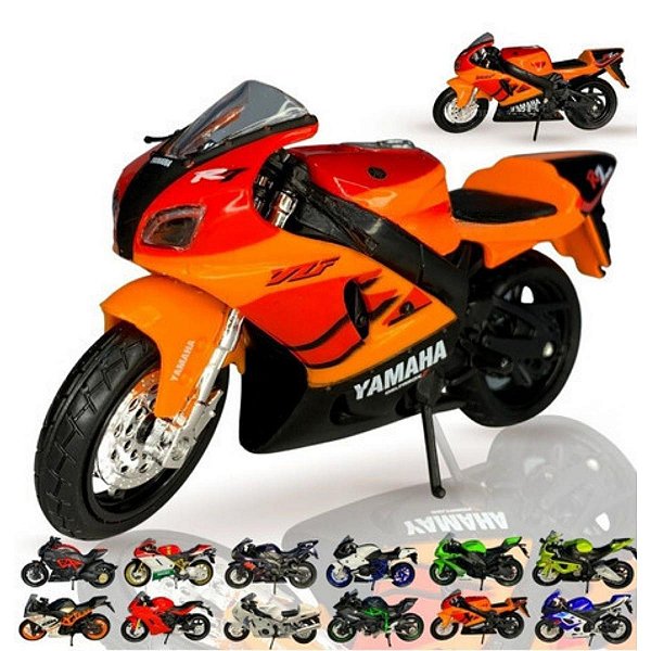 Miniatura Moto Yamaha Yzf R7 em Metal Escala 1/18