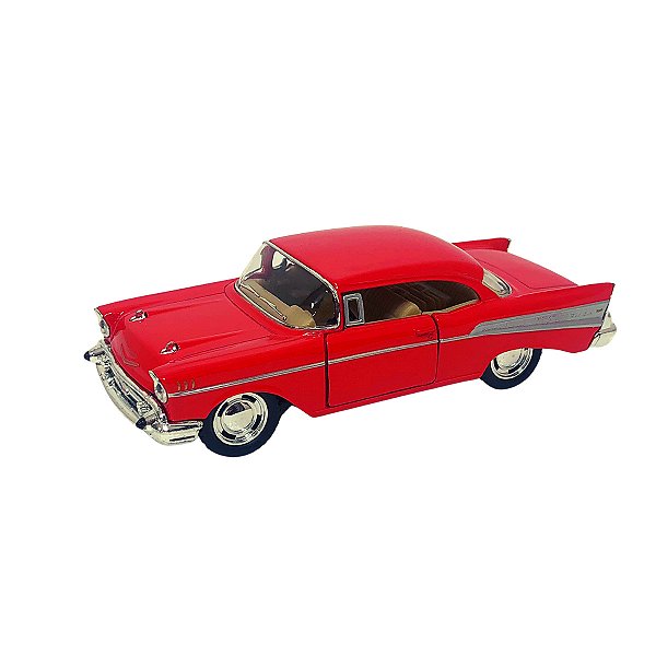 Miniatura Chevrolet Bel Air 1957 Vermelho Escala 1/40 Kinsmart