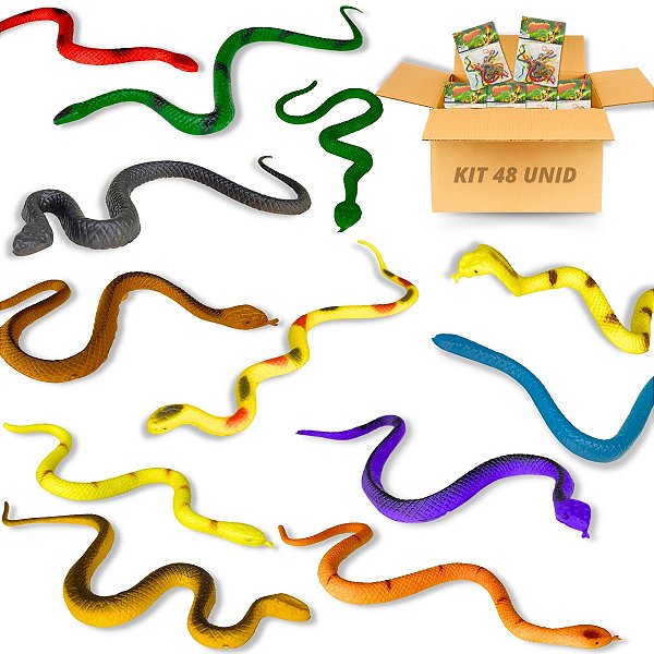 Kit 10 Pacotes Cobras de Brinquedo Prenda Festa Junina Susto
