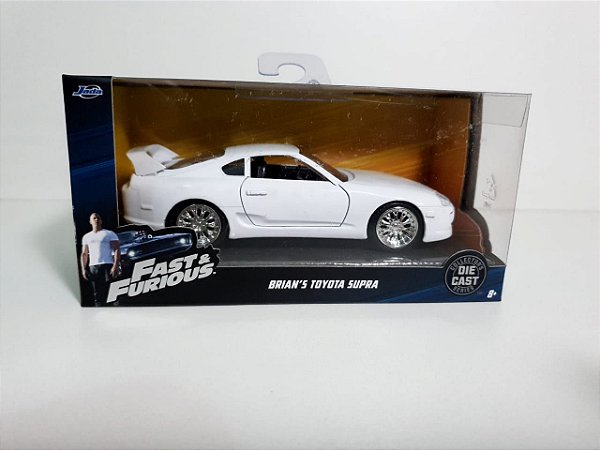 MINIATURA TOYOTA SUPRA BRANCO VELOZES E FURIOSOS - BRIAN O'CONNER - ESCALA 1/32