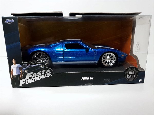 MINIATURA FORD MUSTANG AZUL - VELOZES E FURIOSOS - ESCALA 1/32